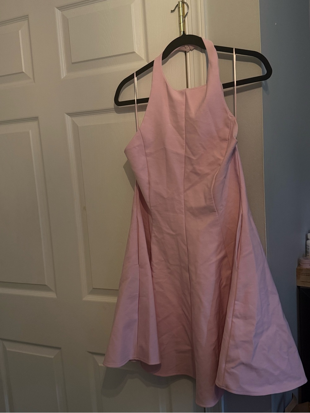 ZARA Light Pink Halter Fit-and-Flare Sunmer Dress
